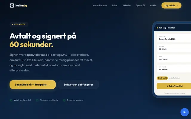 Skjermbilde av heltenig.no