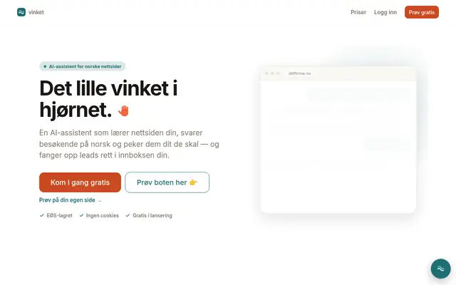 Skjermbilde av vinket.no